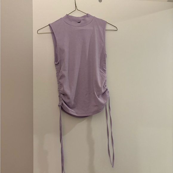 Love Ellie Women's Armory Cropped Ruched Side Detail Knit Top EJ2 Purple Medium - Picture 4 of 5